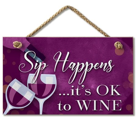 HIGHLAND WOODCRAFTERS Gave Up Wine Hanging Sign 9.5 x 5.5 4103196